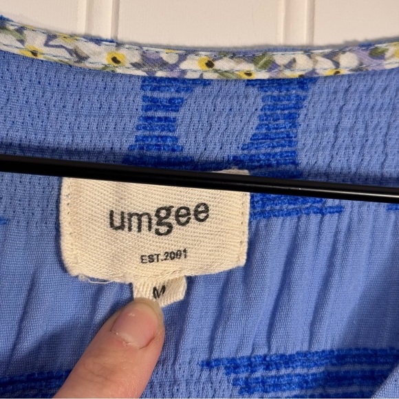 Umgee Cornflower Swiss Dot Jacquard Short Dress Blue 100% Cotton Women’s Size M - Picture 9 of 13